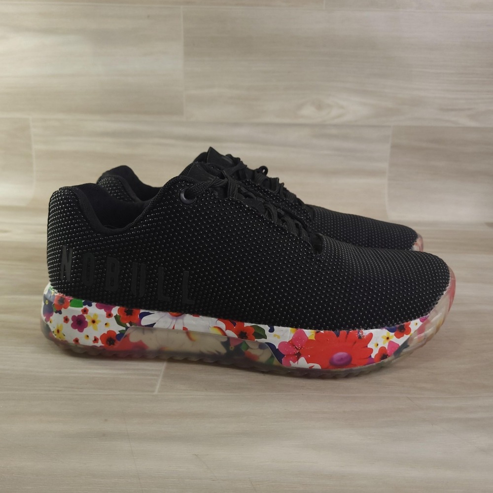 NOBULL Black Athletic Shoes with Floral Sole